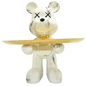 Adam & Friends Home Decor Butler Bear With Tray Sculpture | 1-Piece